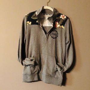 Pink VS  3/4 zip sweatshirt